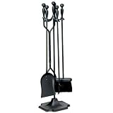Outdoor fireplace:5 Piece Black Fireplace Tool Set - F-T51