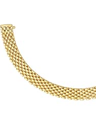 17" 14K Yellow Gold 9.0mm (1/3") Polished 7 Row Panther Chain Link Necklace w/ Box Catch Clasp