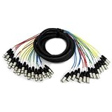 Seismic Audio - 16 Channel XLR Snake Cable - 15 Feet Long - Pro Audio Snake for Live Live, Recording, Studios, and Gigs - Patch, Amp, Mixer, Audio Interface 15'