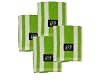Cotton Dish Cloths (Lime Green with White Rugby Stripe, 4-Pack)