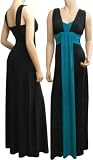 Grecian Black & Teal Evening Maxi Dress(1050) Available In 4 Lengths