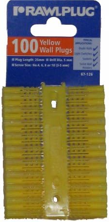Rawl Plug Plas Plug Yel Clipx100 67126