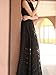 Clothink Women Black Organza Plaid Print Skater elegant Long Maxi Dress