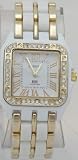 Geneva Ceramic looking Gold Quartz Designer Inspired watch with Diamonds Square Case Dail with Roman Numerber