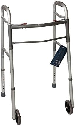 WALKER FOLDING DELUXE 2 BUTTON FRONT WHEELS / NO WHEELS / HEAVY DUTY BARIATRIC / JUNIOR JR. CHILD WALKERS (JUNIOR)