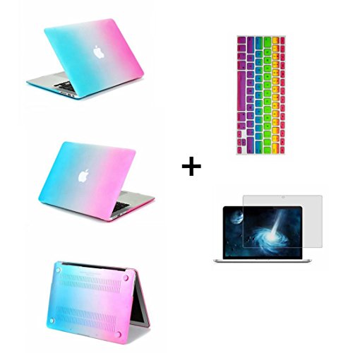 Tcoolgroup Rainbow Hard Rubberized Laptop Cover Case Shell for Macbook Air/Pro/Retina 13