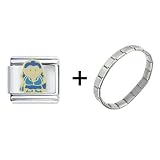 Old Business Woman Italian Charm Bracelet