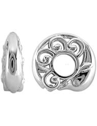 Storywheel® Created White Sapphire Dolphin Bead / Charm in 925 Sterling Silver