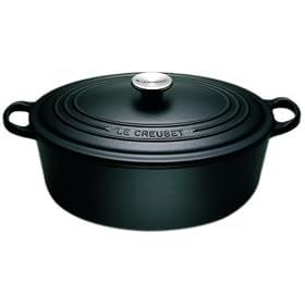 Le Creuset Cast Iron Oval Casserole, Satin Black, 25 cm
