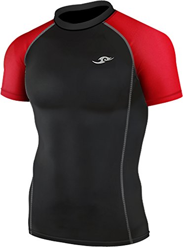 New 065 black skin tights compression base layer short sleeve men…