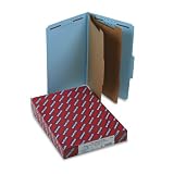 Smead 19030 Smead Pressboard Classification Folders, Legal, 6-Section, Blue, 10/Box
