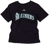 MLB Boys' Seattle Mariners Ichiro Suzuki Pullover Tee With Name & Number (Navy , 4)