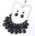 Tonsee Water Drop Style Bib Chunky Statement MultiLayer Necklace (Black)