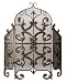 New CBK FIREPLACE SCREEN DEEP STAMPEDSCROLL PATTERN SCROLL FEET TRI-PANEL FOLD ANTIQUE COPPER/GOLD