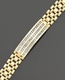 Men's 14k Gold Diamond ID Bracelet (1 ct. t.w.)
