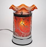 Electric Aroma Lamp - Touch Activated - Metal Leaves - Orange