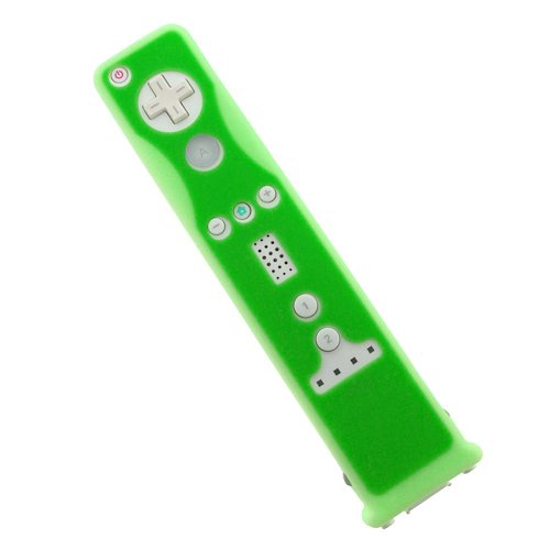 GTMax Two Tone Green Remote Controller Silicone Skin Soft Cover Case for Nintendo Wii MotionPlus