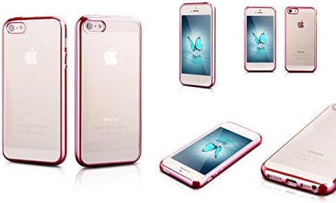 Apple iPhone SE Case, Newest 2016 Release, Premium Protection, Shock Absorbing Case Bumper, Clear Back Cover (Pink)