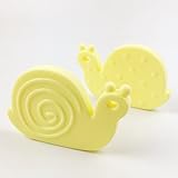 歯がため シリコン　カタツムリ 歯固めおもちゃ ソフト 握りやすい　リング　ママ授乳ジュエリー　アクセサリー[BPAフリー][FDA認可済]安全 無味　イエロー　2枚セット