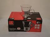MUG-COFFEE-11 OZ-GLASS WITH S/S HANDLE 340340 (CASE OF 6EA)