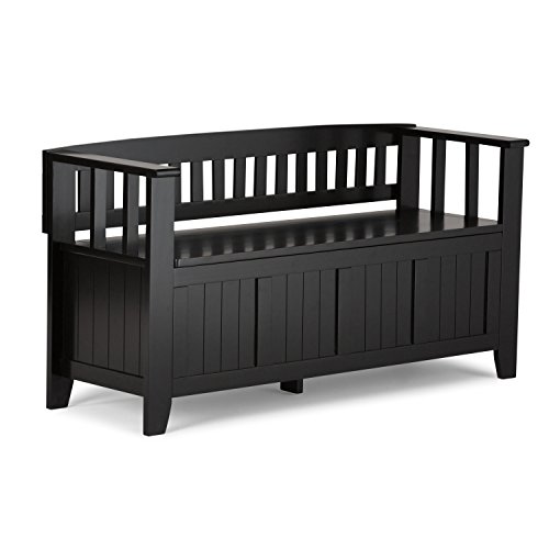 Simpli Home Acadian Entryway Bench, Black