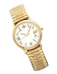 Mens Dason Reis Gold Plated Masonic Blue Lodge Watch