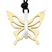 Ziovani 2-tone Butterfly Invisible Bail w/ CZ Stainless Steel Pendant Necklace