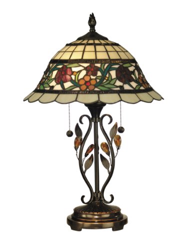 Dale Tiffany TT10337 Tiffany Table Lamp, Antique Bronze and Art Glass Shade On Sale