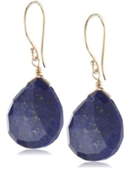 14k Wire with Lapis Lazuli Heart Shape Briolette Drop Earrings