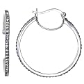 Sterling Silver Crystal Pave Hoop Earring