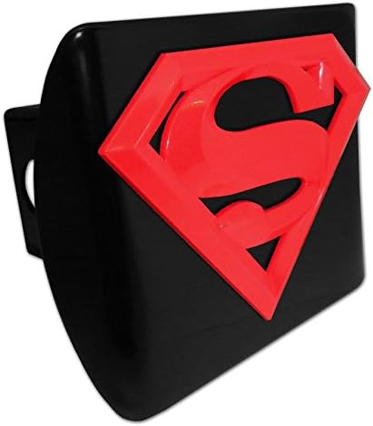 Superman (Red Shield) ALL METAL Black Hitch Cover