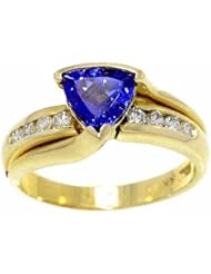 14K Yellow Gold Tanzanite and Diamond Ring -- LIFETIME WARRANTY