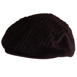 New Wool Ribbed Fur Ivy Driver Cabby Golf Cap Hat * Brown * Medium / Large