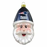 New England Patriots Blown Glass Santa Cap Christmas Tree Ornament