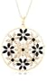 Yellow Gold Plated Sterling Silver Sapphire and Diamond Accent Flower Pendant, 18"
