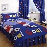 Football Goal Co-Ordinating Unlined Curtains 66x72in