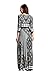 On Trend Paris Faux Wrap Navy and Bronze 3/4 Sleeve Long Maxi Dress with Belt