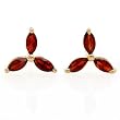 High Quality Earrings With 0.75ctw Genuine Garnets Beautifully Crafted in Yellow Gold Length 8mm