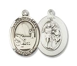 St. Sebastian Sports Fishing Sterling Silver Medal with 18 Sterling Chain Patron Saint of Athletes