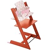 ストッケ トリップトラップ チェアセット チェア:ラバオレンジ ベビーセット:ソフトピンク クッション:ピンクシェブロン 【3個口】