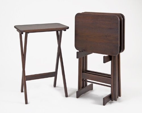Large Rectangular Folding TV Tray Table Set of 4 On Sale
