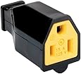 Pass & Seymour SA993BKCC10 15-Amp 125-volt Straight Blade Connector Two Pole Three Wire, Black