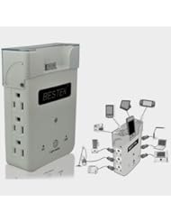 CE: BESTEK Wall charging station power strip usb surge protector w/ 6 AC outles+4 usb ports 2.1A 1A+nightlight+iphone charging dock MRJ1870 - BESTEK GROUP LTD