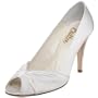 Bridal by Butter Women's Claudia-B Peep-Toe Pump,white satin,9 M US