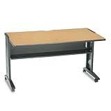 Safco Mobile Computer Desk w/Reversbl Top, 54w x 28d x 30h, Mahogany/Medium Oak