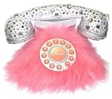 New Southern Telecom Pink Fur and Rhinestone Phone Emerson corded novelty telephone