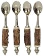 Decorative Condiment Spoon with Wood and Bone Handle Set of Four