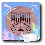 SmudgeArt Hanukkah - Chanukah Designs - MENORAH - FERN - Mouse Pads