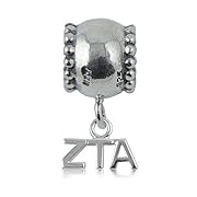 Zeta Tau Alpha Silver Daisy Charm Bead