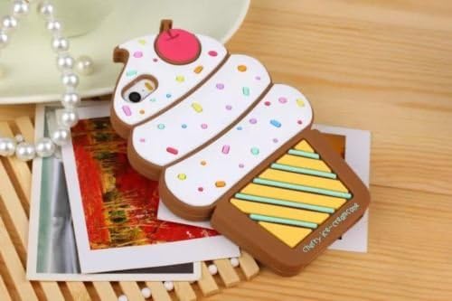 Kate Sister : Iphone 5 and 5s Cute Cherry Ice Cream Cup Cake Silicone Case -Brown